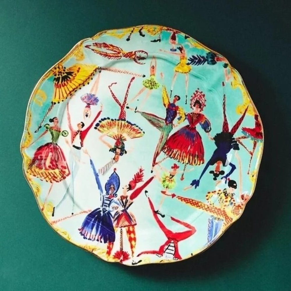 Anthropologie Pauline de Roussy de Sales Dessert Plate Turquoise 2022 NEW